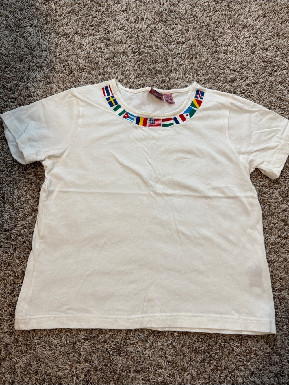 Vintage International Flag Trim 100% Cotton Shirt